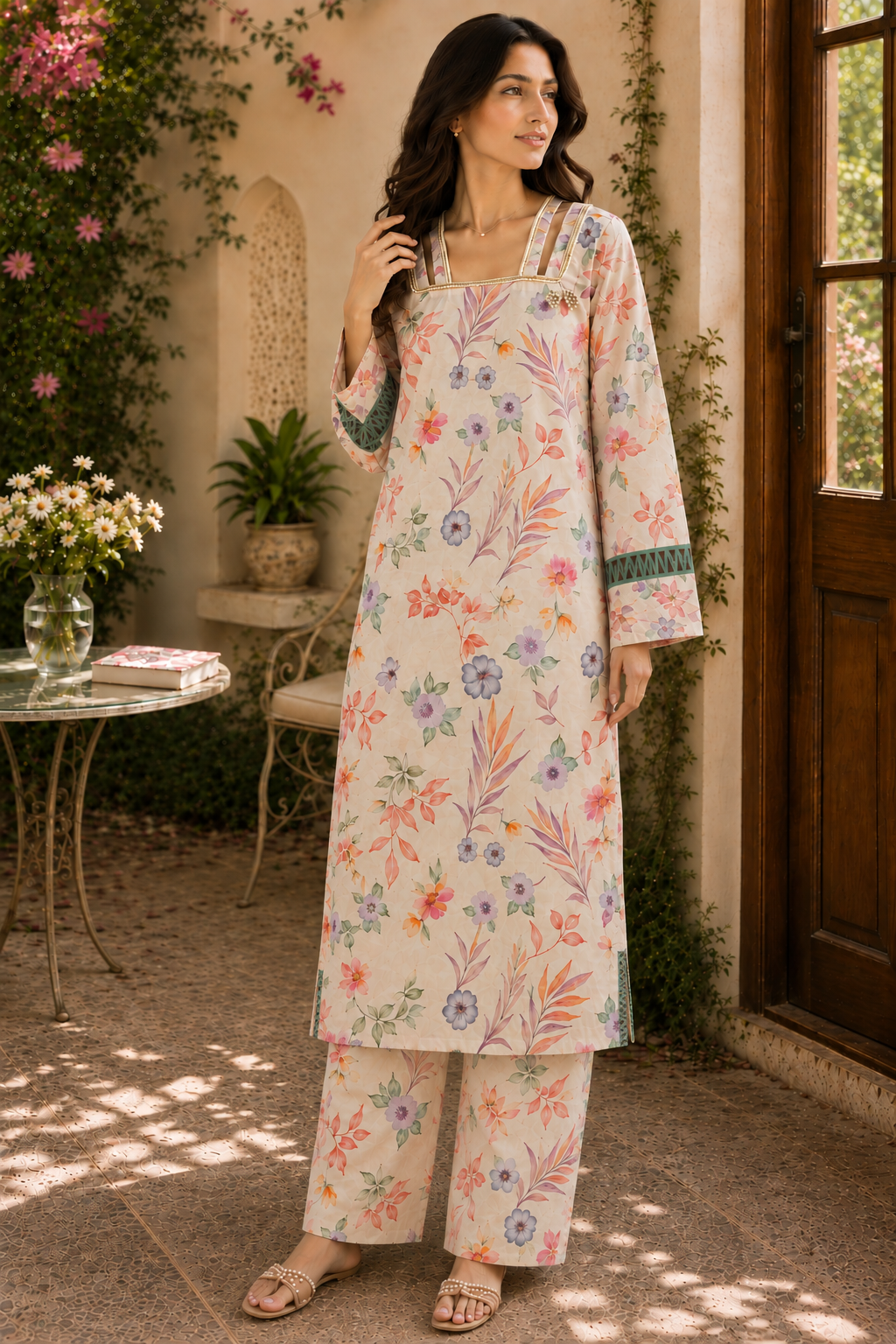 Peach Floral - Tailored 3-Piece
