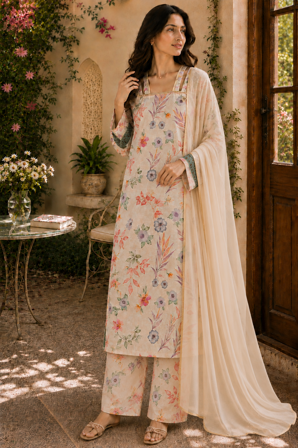 Peach Floral - Tailored 3-Piece