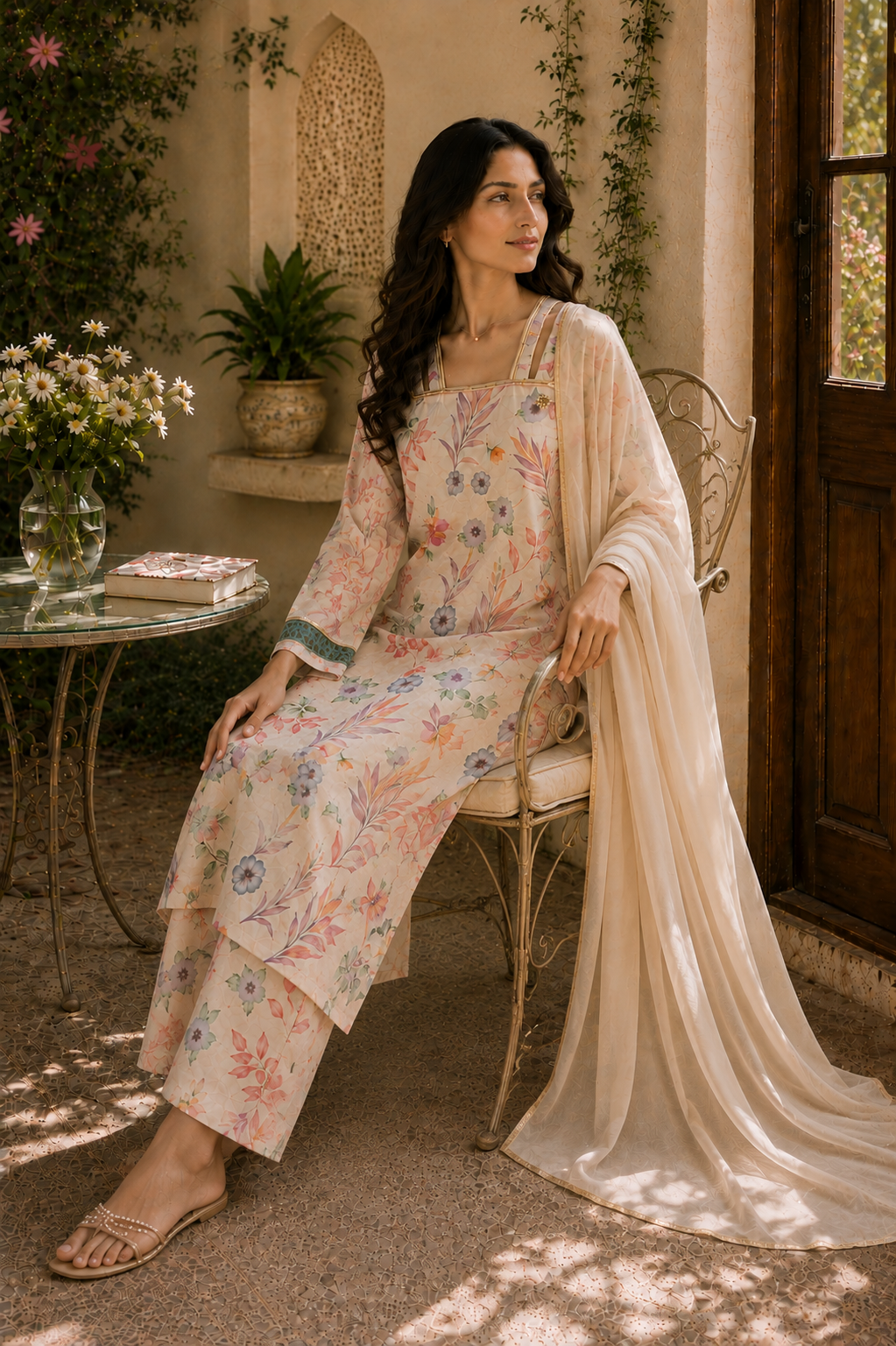 Peach Floral - Tailored 3-Piece