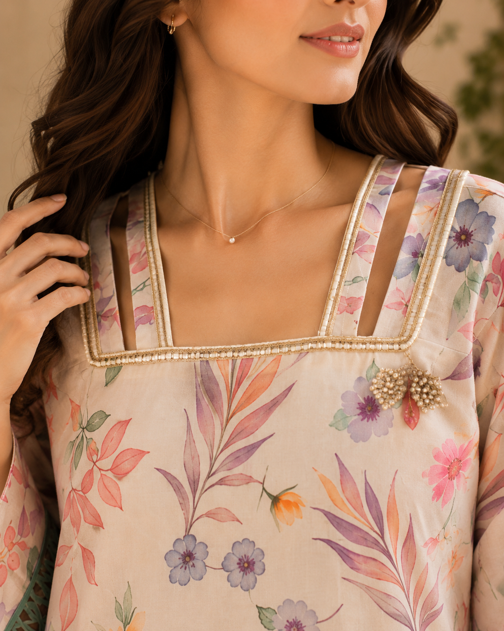 Peach Floral - Tailored 3-Piece