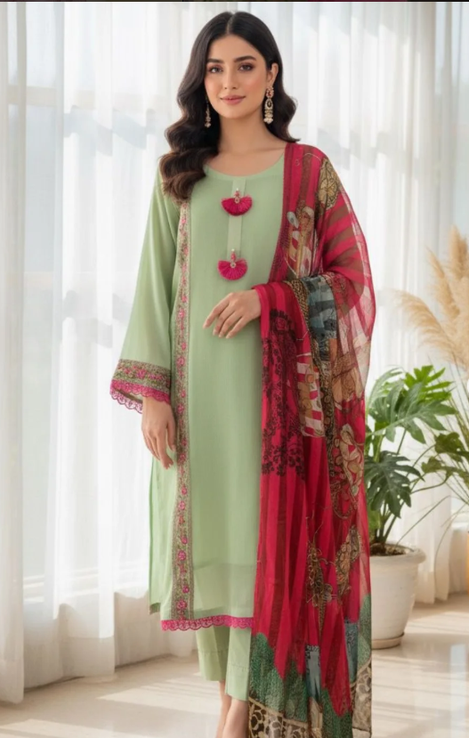 Elegant Embroidered 3-Piece Suit