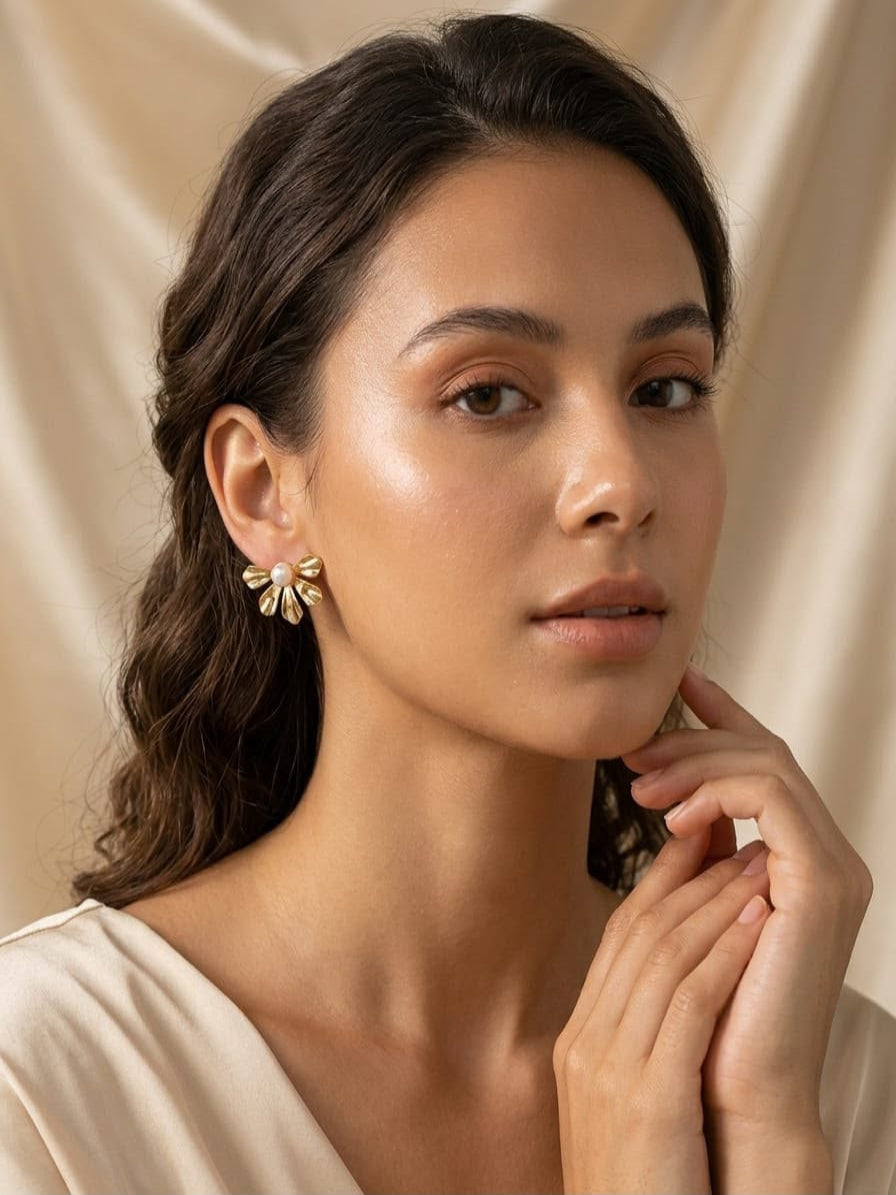 Golden Petal Studs