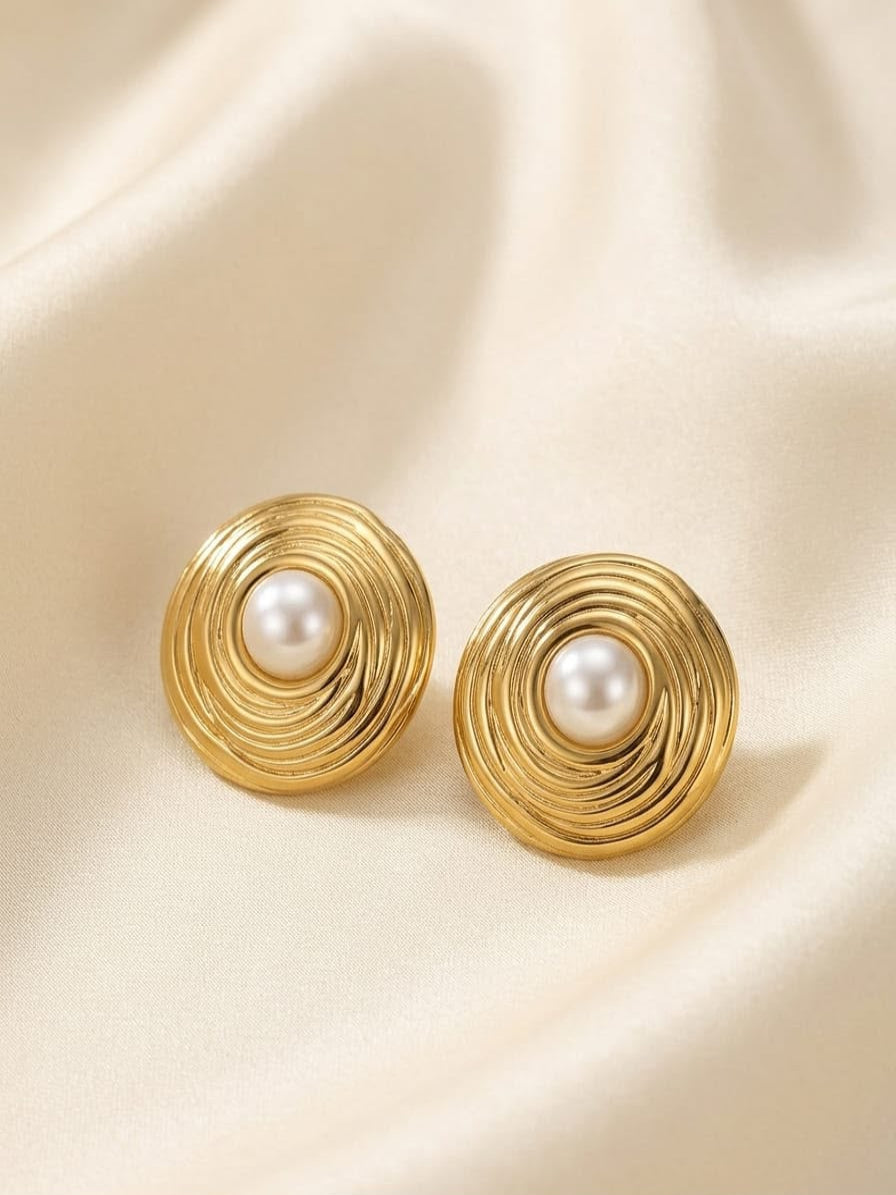 Golden Swirl Studs