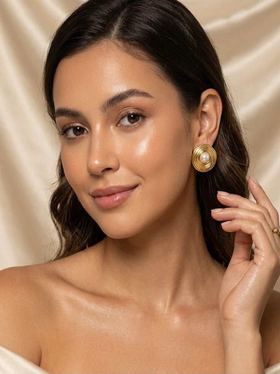 Golden Swirl Studs
