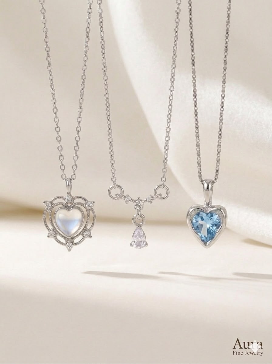 Triple Love Pendant Set