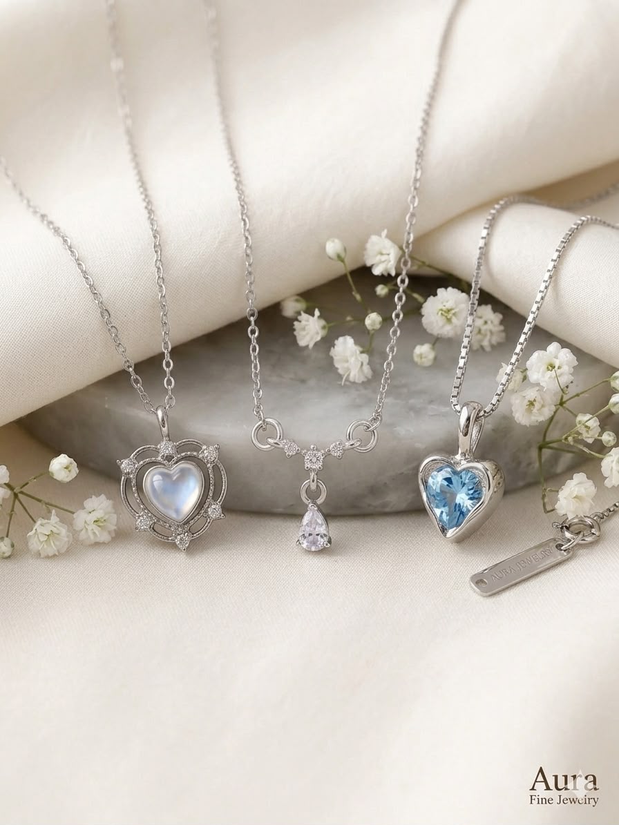 Triple Love Pendant Set