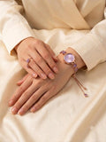 Elegant Ladies Quartz Watch With Colorful Petal Diamond Decorated Adjustable Strap