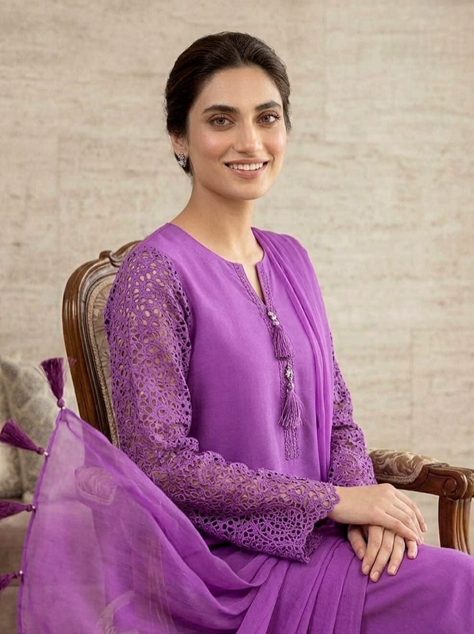 Purple 3-Piece Lawn Suit