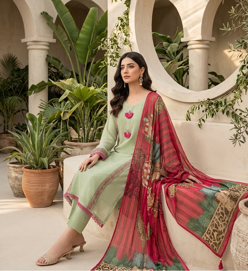 Elegant Embroidered 3-Piece Suit