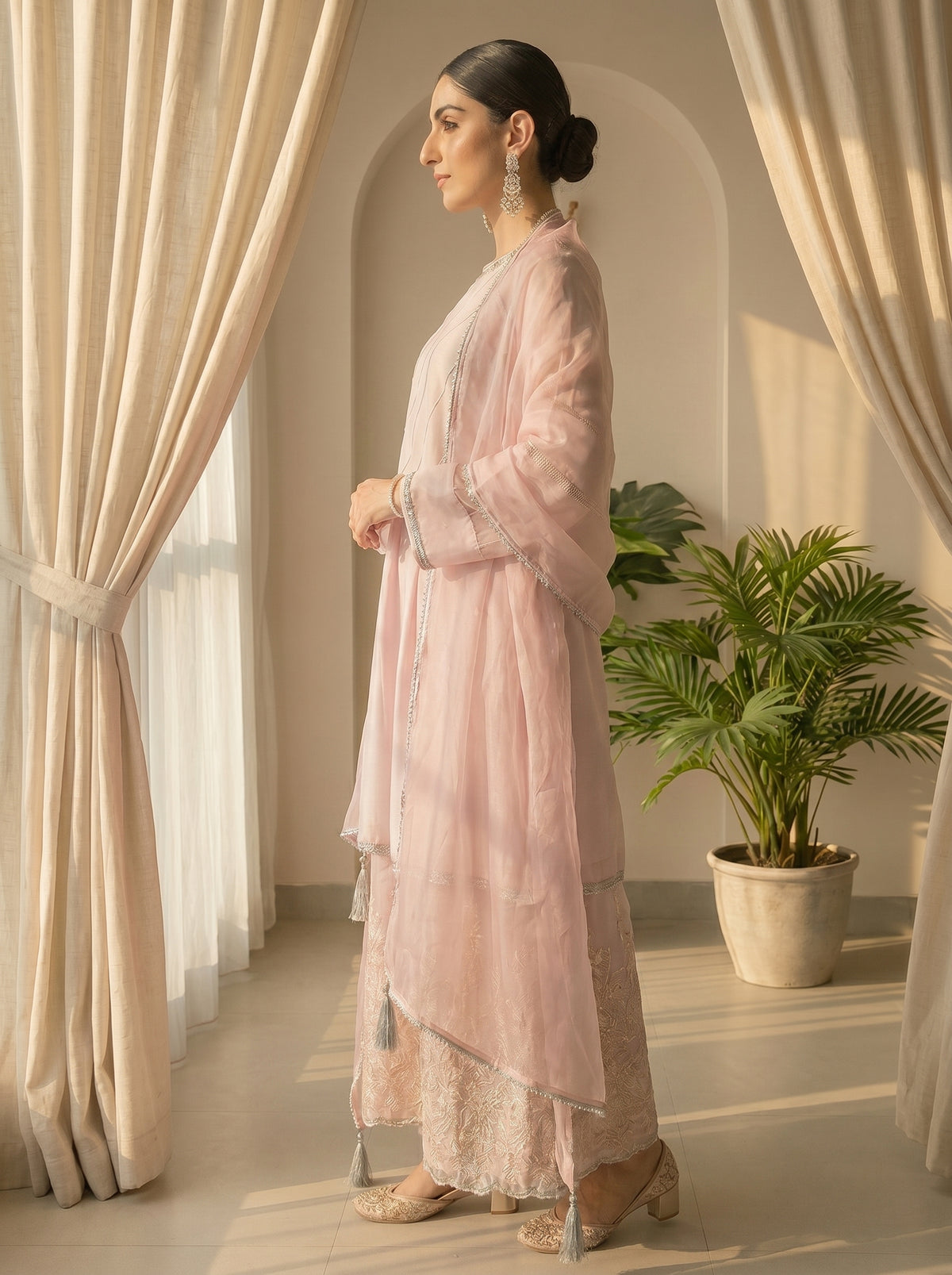 Pink Elegant Lawn Frock