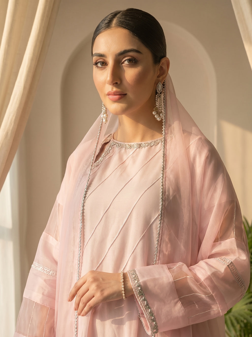 Pink Elegant Lawn Frock